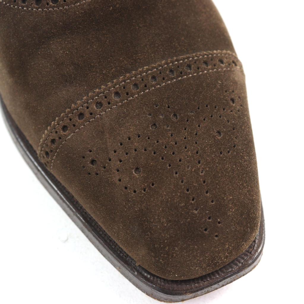 Great EDWARD GREEN Leather shoes CADOGAN 888 Last Semi-brogue Inner 8.5 Used