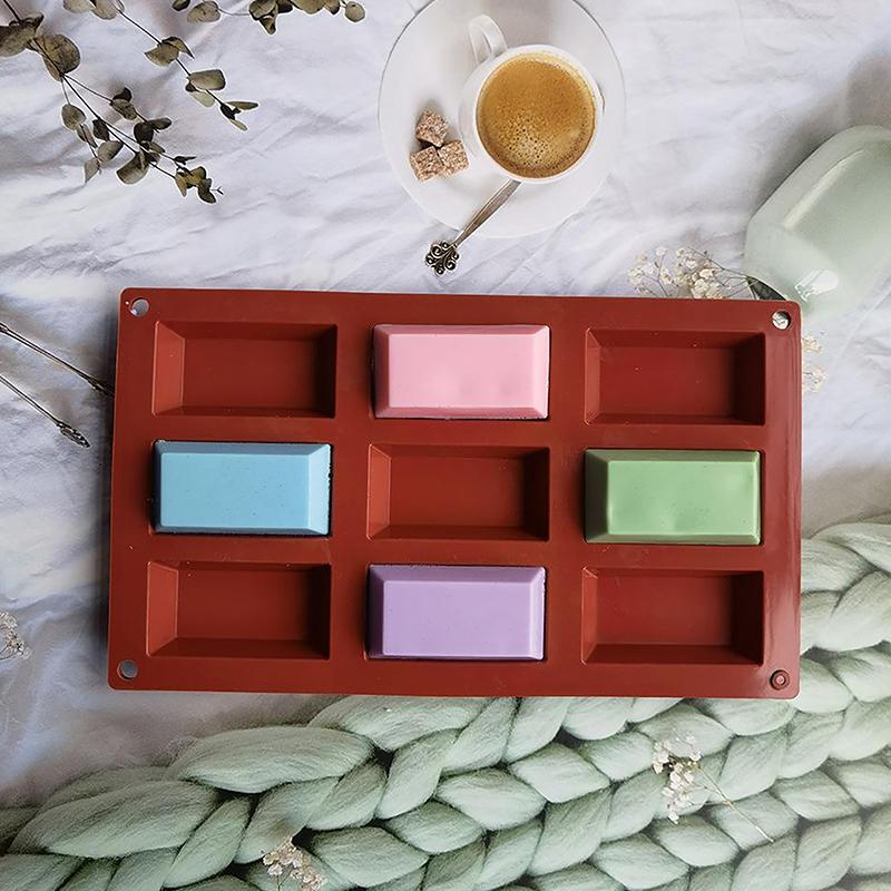 1 шт. 9-гнездная силиконовая форма для торта Financier в форме кирпича, формы для печенья, шоколада, противень для выпечки, кондитерские изделия, десерты, инструменты для выпечки