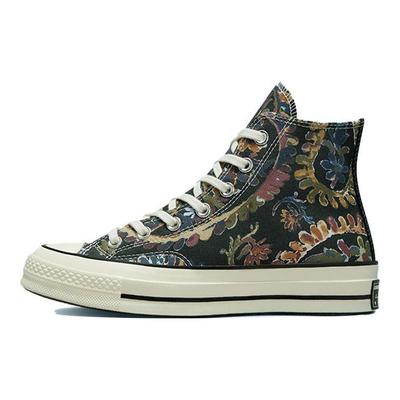 Chuck 70 High Fall Florals - Черные женские кроссовки Deep-Bordeaux Wheat 572546C