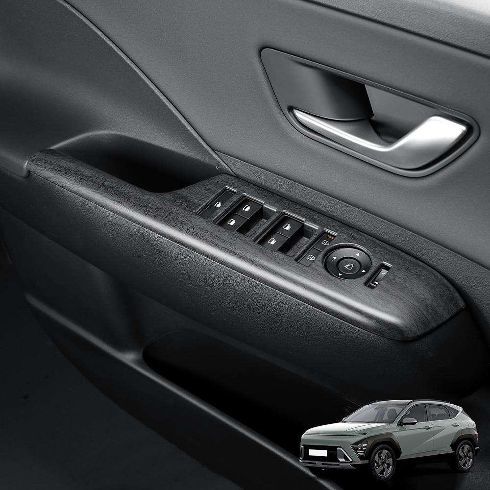 Для Hyundai Kona SX2 2026-2026 Автомобильный Тюнинг Стиль Углеродного Волокна Накладка на Подлокотник Двери Наклейка Крышка Кнопки Стеклоподъемника Аксессуары