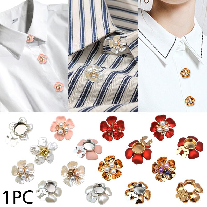 1 шт. Ювелирные изделия Жемчуг Пятилепестковый цветок Форма Подарочные аксессуары Изысканная накладка на пуговицу Свадебные запонки Элегантные 32/29x17 мм