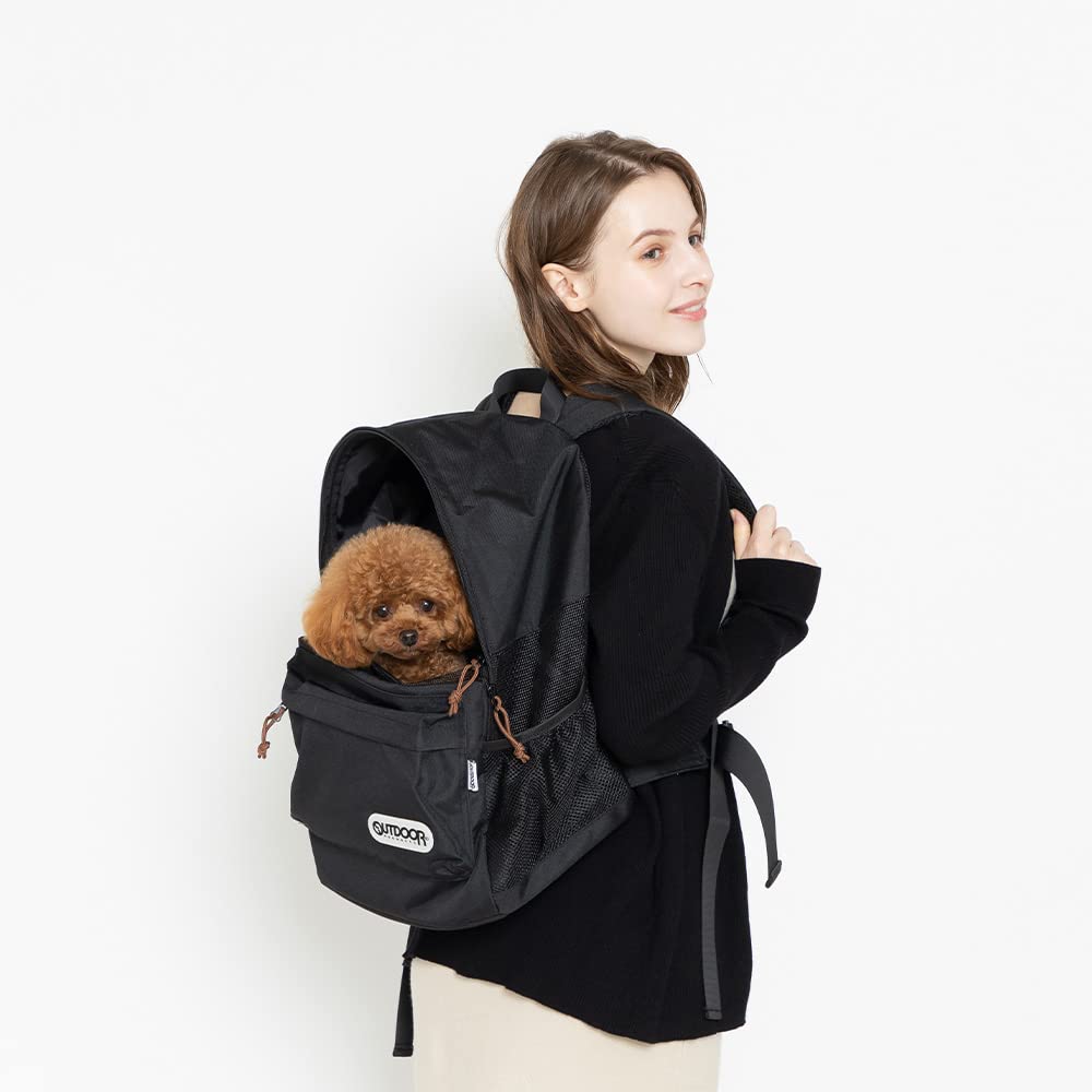 OUTDOOR Pet Backpack Carrier for Dogs and Size M Cats, Black,