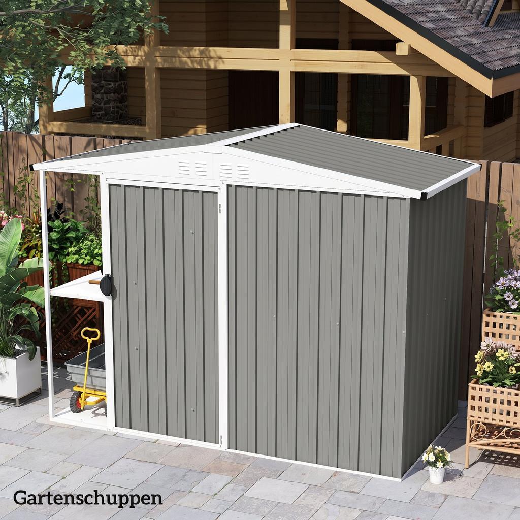 Set of 12 Corrugated Steel Roof Sheet Panels - Light Grey