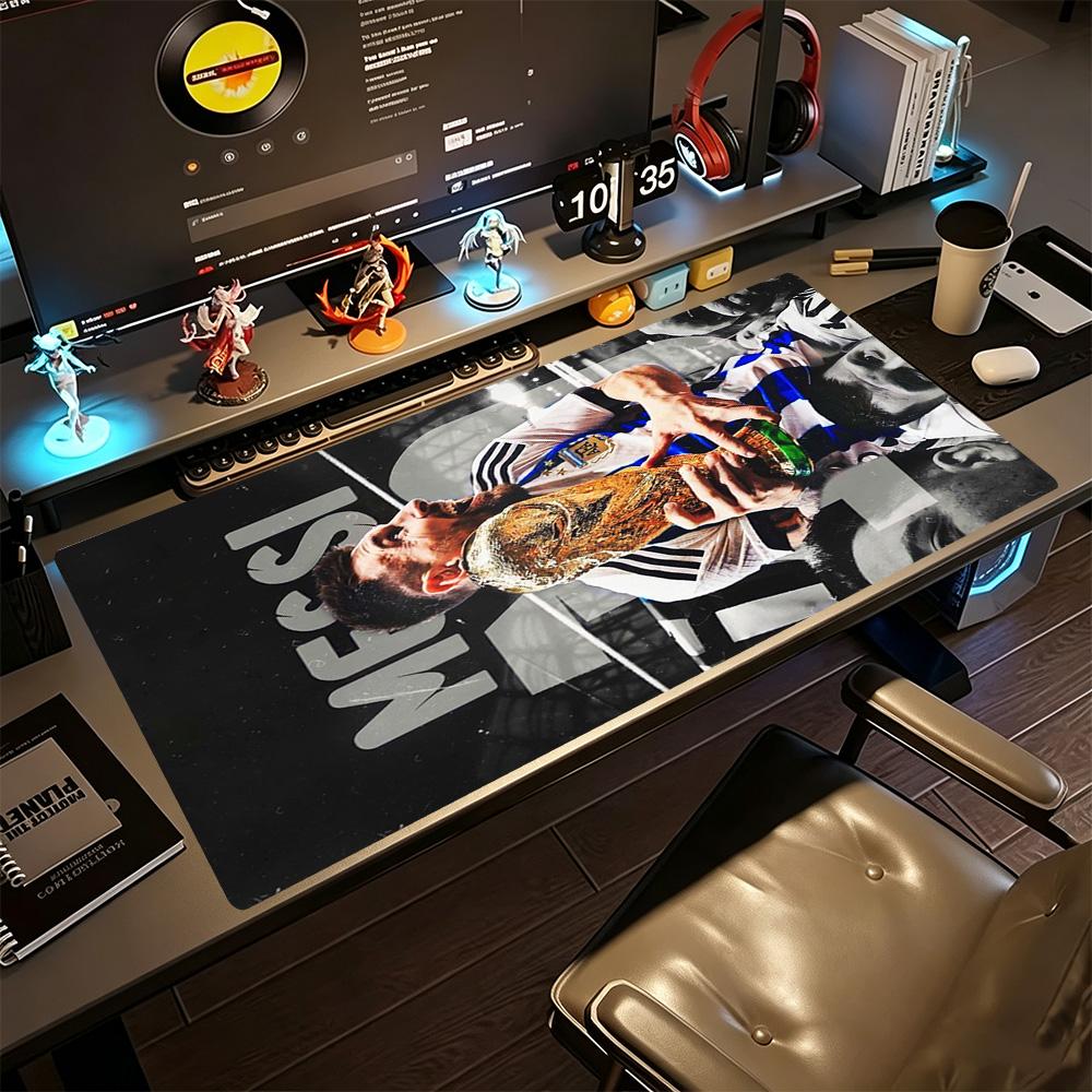 Football Messi Large Mouse Pad Desk Mouse Pad Office Mouse Mats Non-Slip Rubber Base Gaming Accessories Ideal Gift for Gamers