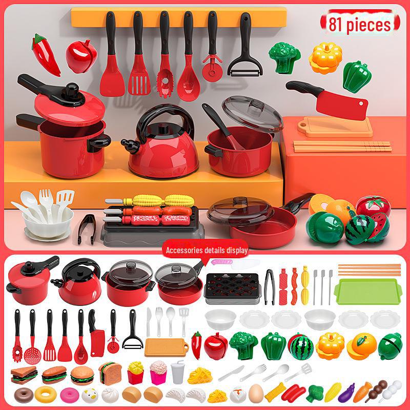 Детский игровой кухонный набор - Посуда для готовки и жарки для мальчиков и девочек