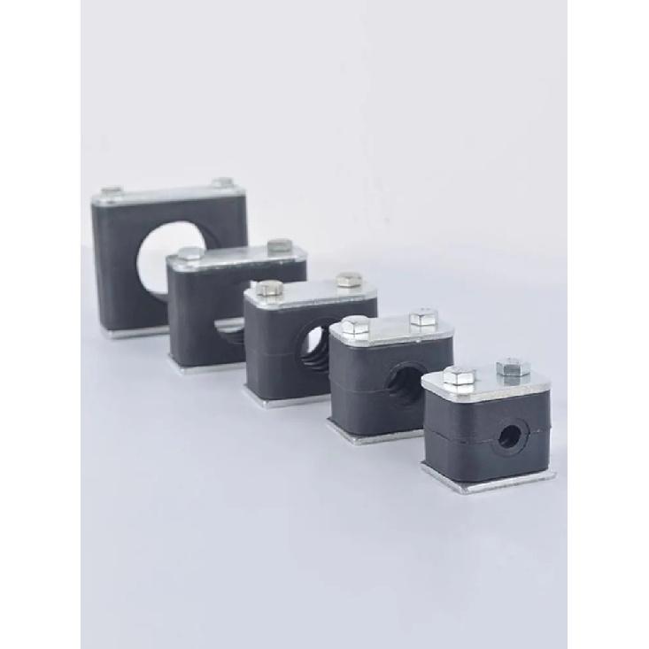 2PCS Black Pipe Clamp Bolted Plastic Clip Tube Fastener 6-50mm Diameter for Fixing And Binding