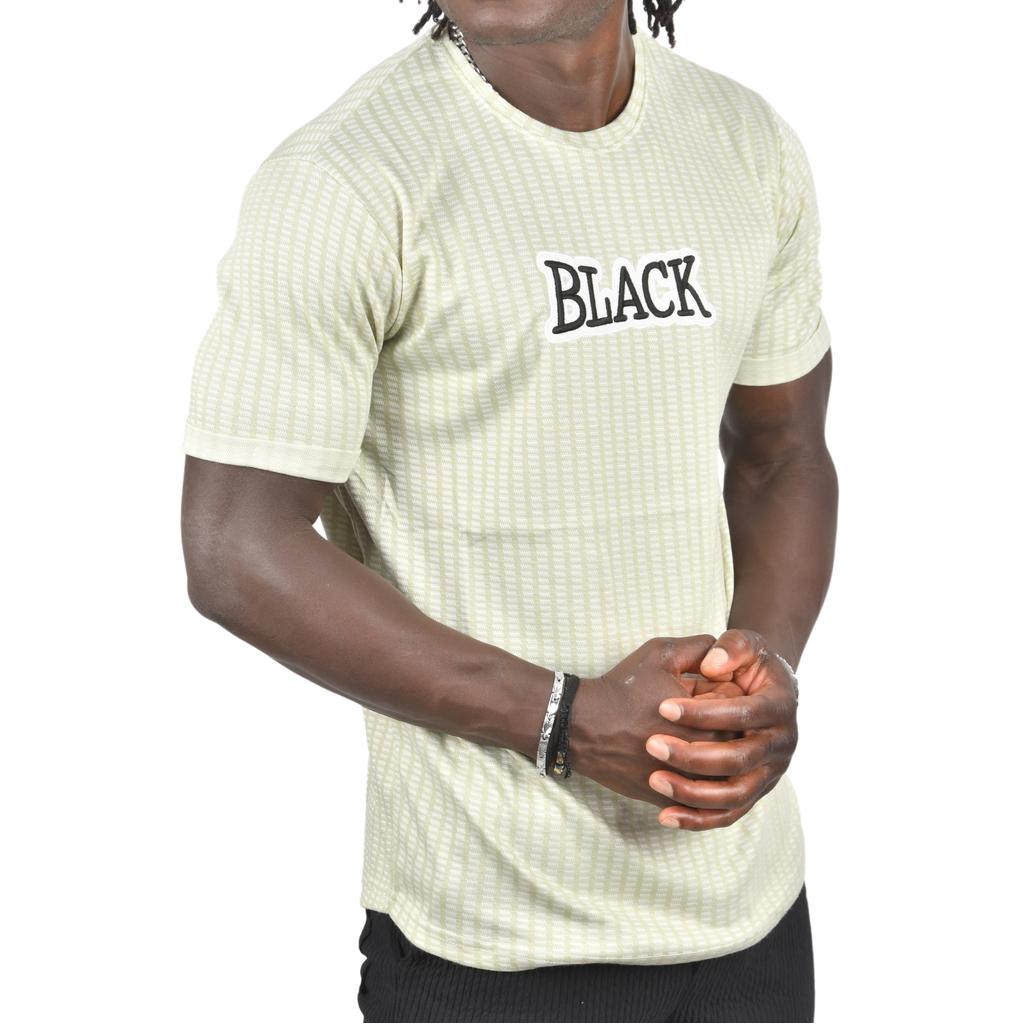 Футболка приталенного кроя с рисунком DeepSEA и черной текстовой вышивкой спереди 2403197