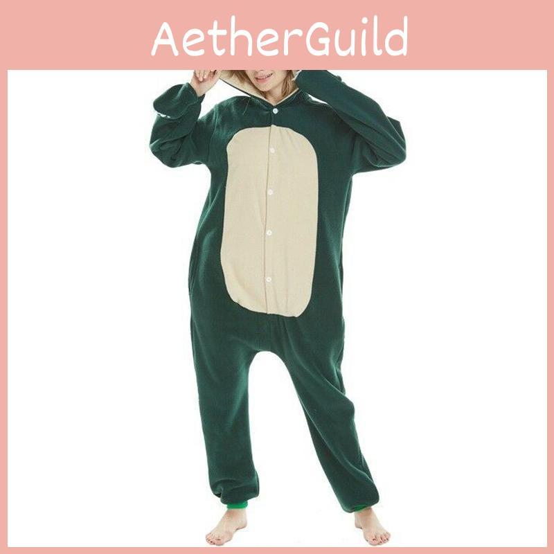 Уютная взрослая одежда для сна с кигуруми покемона, аниме пижама-комбинезон с узором Снорлакса