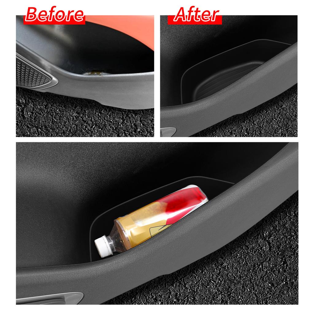 For BYD Tang L 2025 TPE Front Door Side Storage Box Gate Slot Anti -Dirty Organizer Tray Car Interior Accessories Black