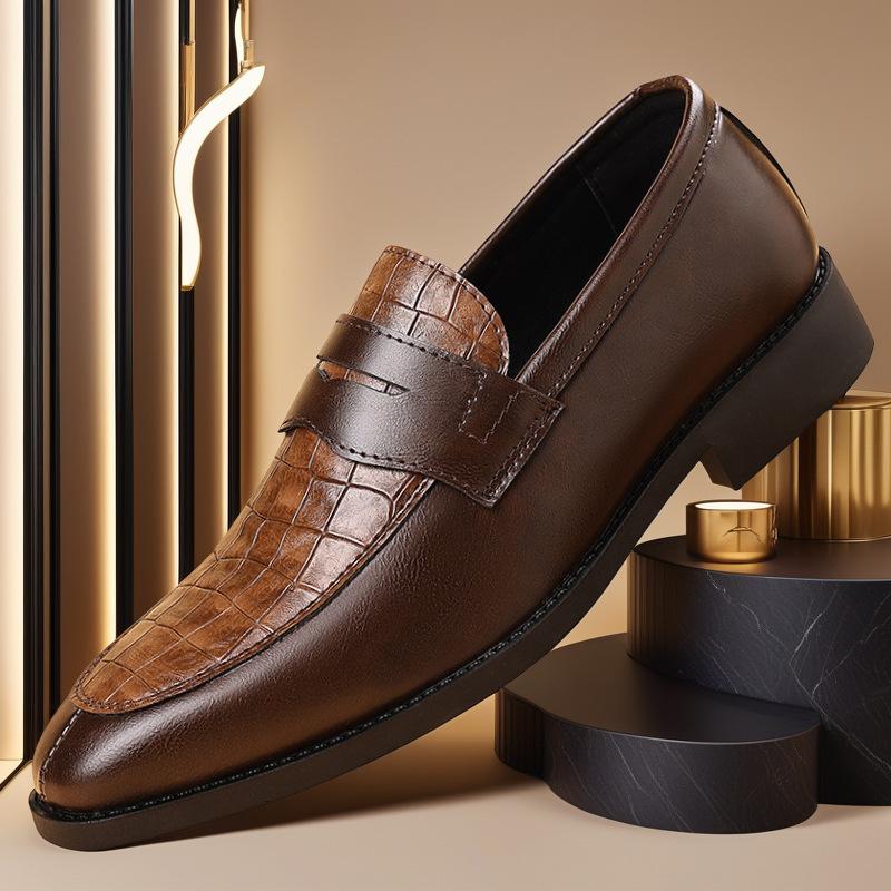 Spring and Autumn Men's Shoes Dress Casual Shoes Men's British Foot Set Large Size Leather Shoes Men's