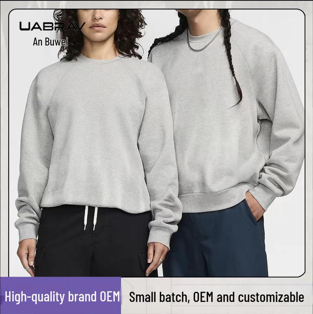 Мужской свитшот с круглым вырезом American Crewneck из плотного материала - Высокое качество, Длинный рукав, Свободный крой