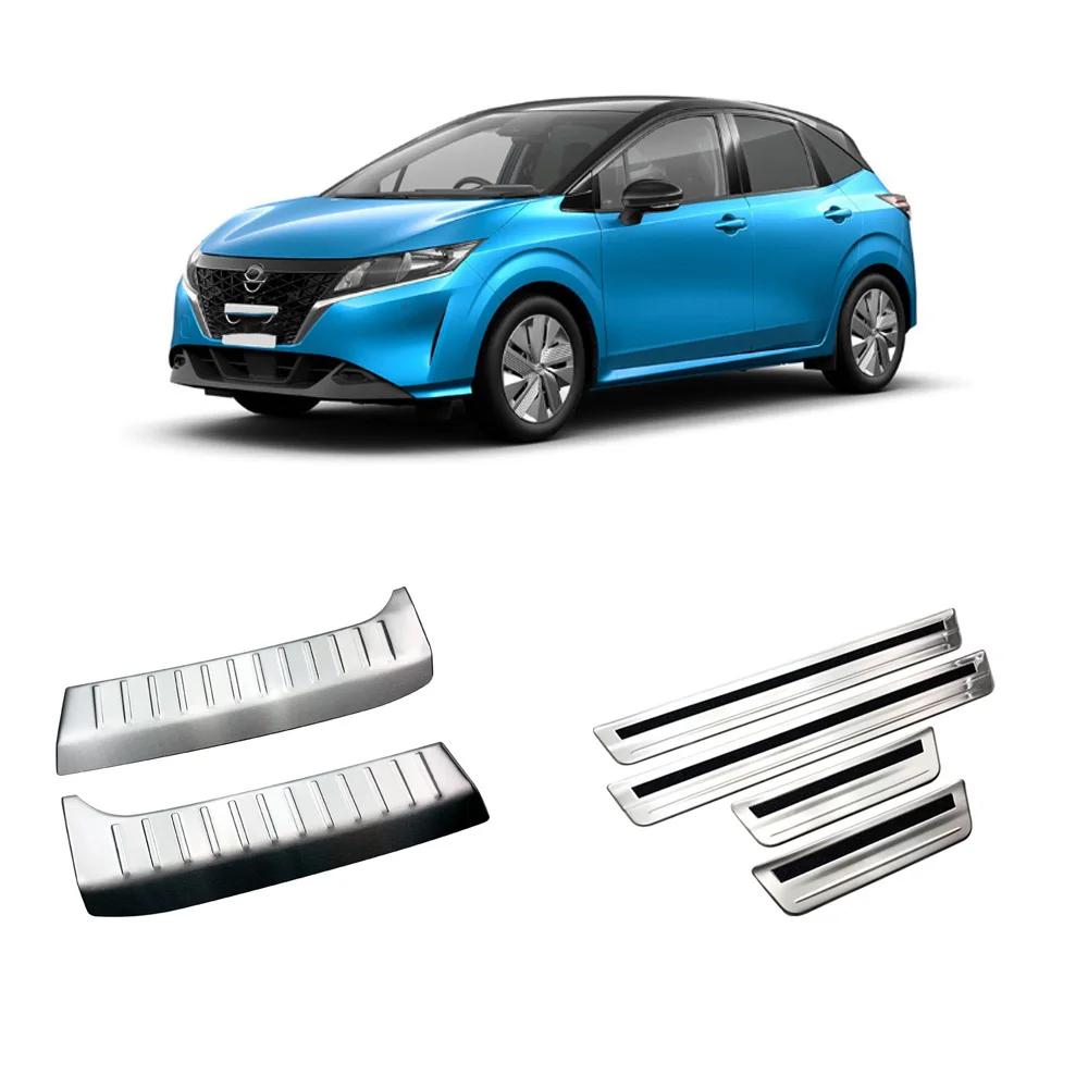 For Nissan Note E13 - Stainless Steel outer Door Sill Plate Cover Trim Rear Bumper Pedal Scuff Protector car styling Cut