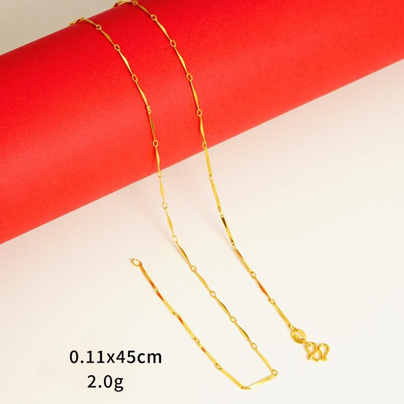 Ювелирные изделия из золотого песка для женщин, долговечная стойкость цвета, высококачественные аксессуары для ключичной цепи Niche, имитация золотой цепи