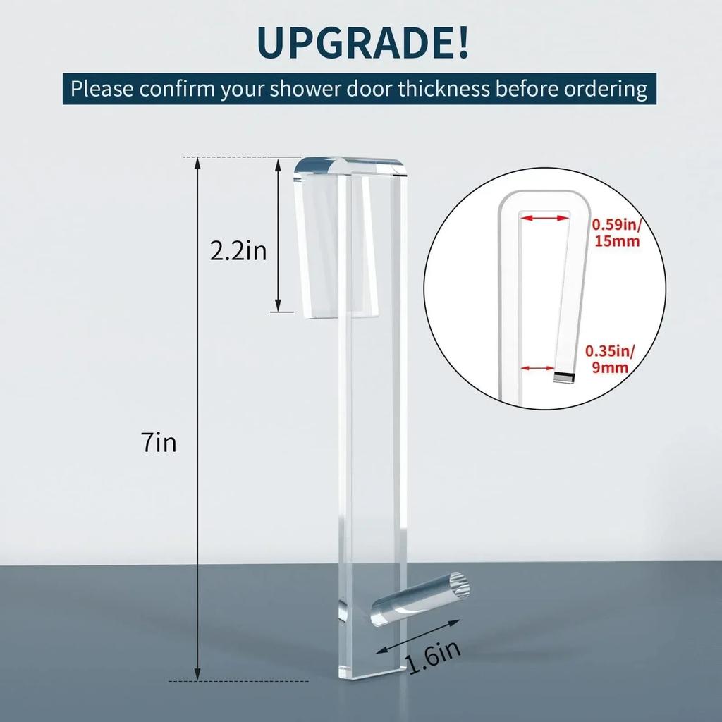 Акриловый крючок для душевой двери в ванной комнате, стеклянная дверь, вешалка для полотенец для душа, без перфорации, вешалка для халата в ванной, прозрачные крючки для полотенец