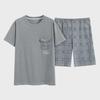 Men's Summer Cotton Pajama Set 2023: Short-Sleeve, Lightweight, Loose-Fit Home Wear In Large Sizes