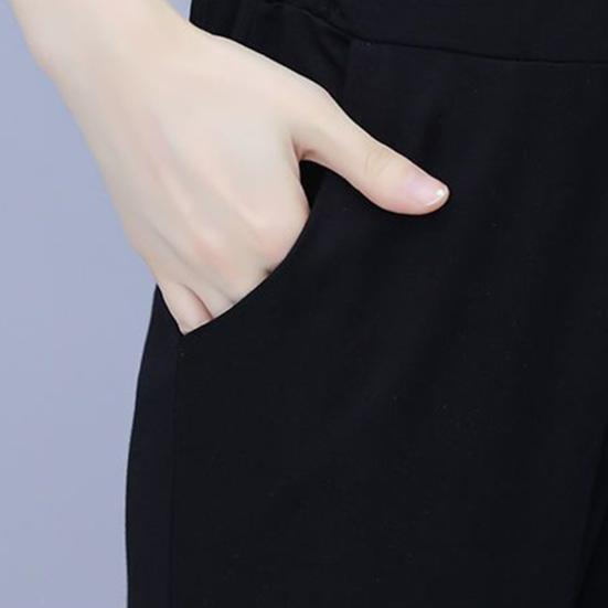 Женский летний повседневный комплект из двух предметов с V-образным вырезом, короткими рукавами, кружевной отделкой, брюками-семь четвертей, женский рабочий наряд