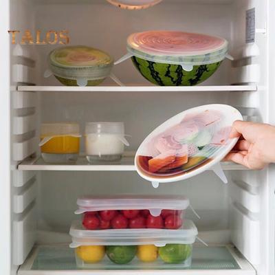 6 шт. силиконовых крышек, набор, герметичные, герметичные, кухонные помощники, многоразмерные крышки для сохранения свежести для контейнеров, устойчивые к высоким и низким температурам, крышки для мисок