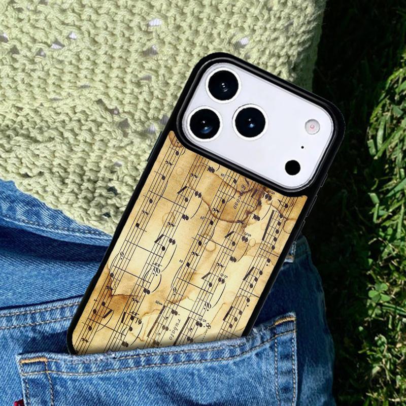 Клавиши пианино Винтажные ноты чехол для мобильного телефона Совместим с IPhone 17 16 15 14 13 12 11Pro Max 17 Air cover