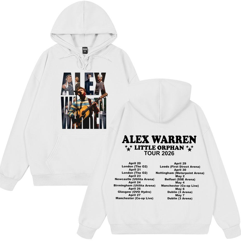 Singer Alex Warren 2026 Tour Print Hoodie Unisex Fashion Hip-hop Sweatshirts Long Sleeves Loose Casual Pullover Streetwear