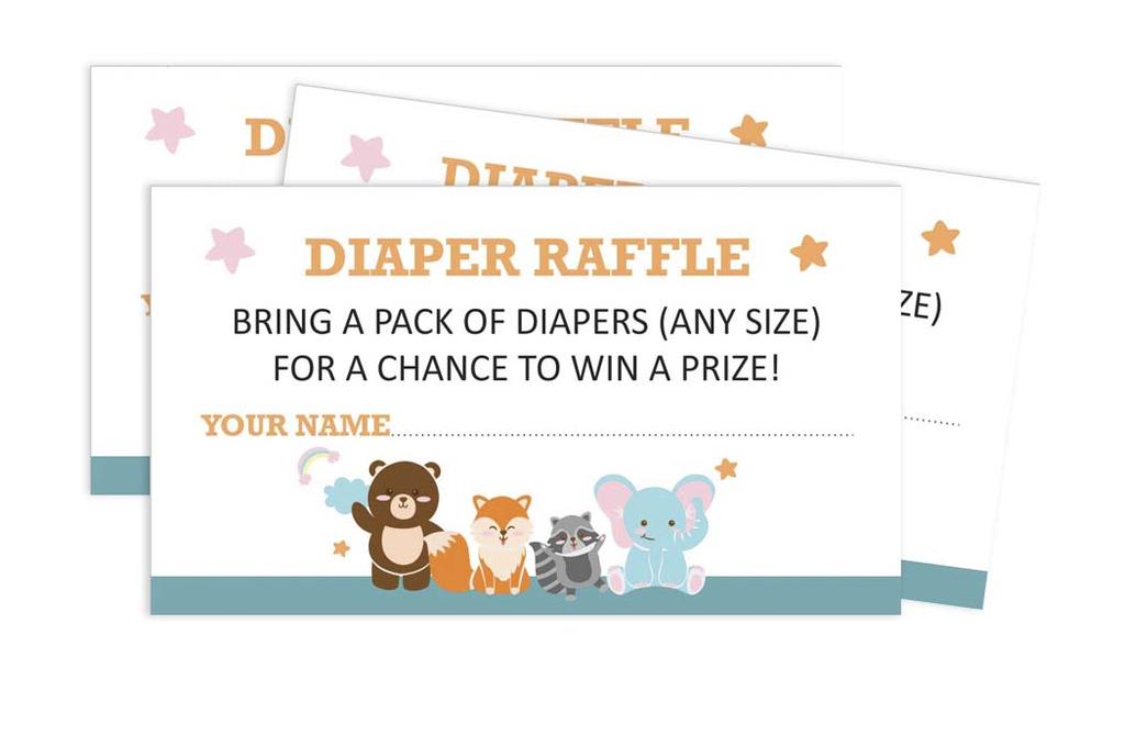 Inkdotpot 30 Карточек-приглашений на детский праздник в честь будущего ребенка с животными - Нейтральные по полу - Приглашения с пропусками для заполнения