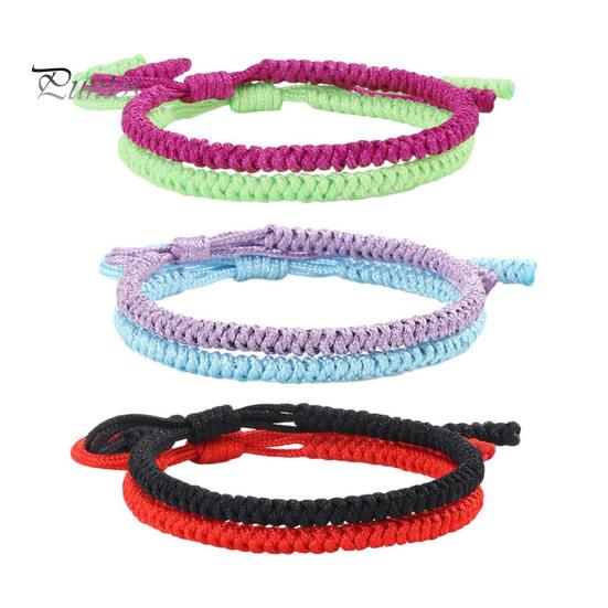 2 шт. Браслеты дружбы, сплетенные вручную, плетеные веревки, регулируемые, плетеные, символические цвета для значимого единства, символ благословения, связи, запястье