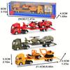 Play Vehicles Set Toy Construction Police Car Fire Engine Truck Playset Friction Powered Engineering Toy for Boys Girls Toddlers