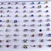 12Pcs Women Rings Crystal Wedding Jewelry Alloy Rings