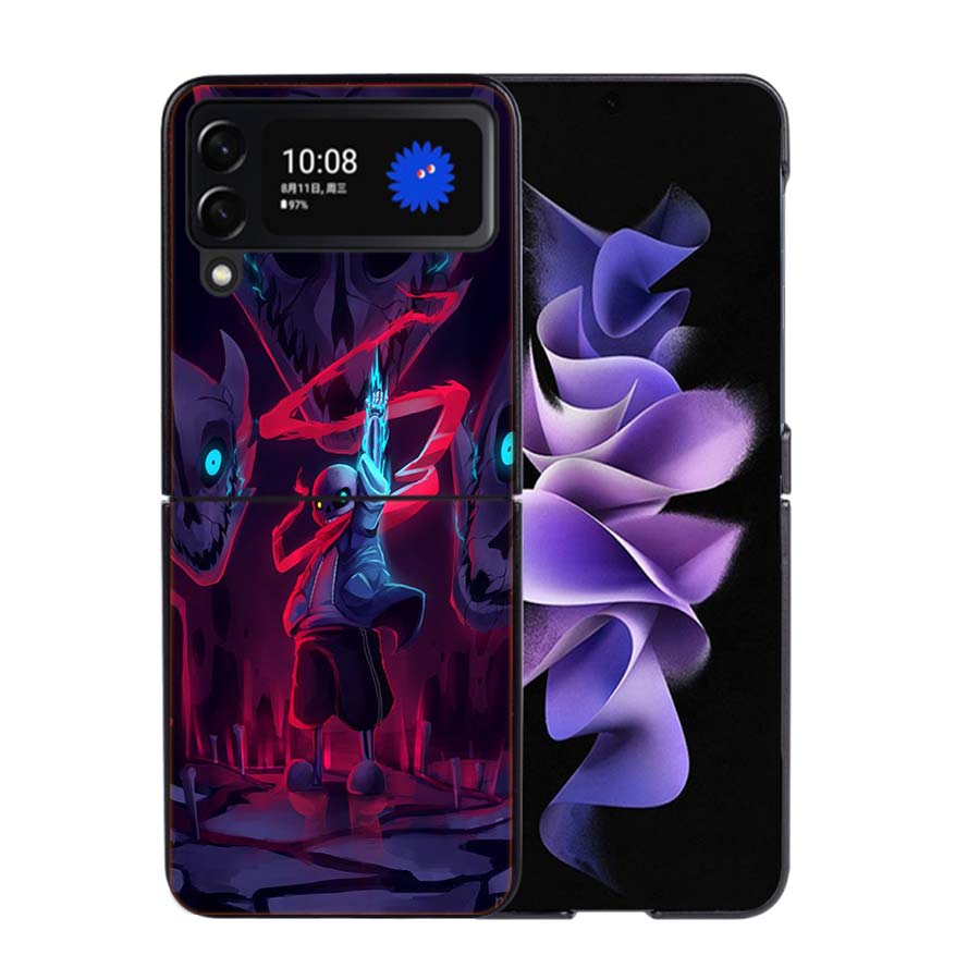 Чехол для телефона Undertale для Samsung Z Flip 7 6 5G Galaxy Z Flip4 Z Flip5 Z Flip3 Черный Жесткий ПК Корпус Защитная Крышка