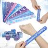 12Pcs Winter Snowflake Slap Bracelets for Kids Frozen Birthday Party Favors Goodie Bag Pinata Fillers Christmas Wristbands Gifts