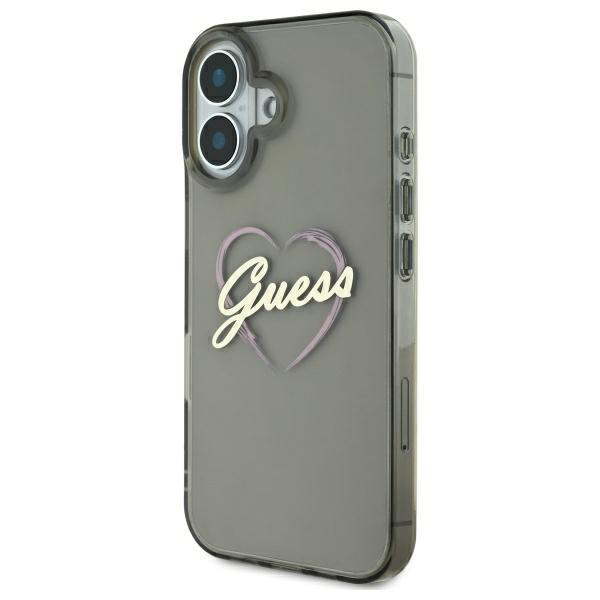 Guess Guhcp16Shchgspk Iphone 16 6.1 Czarny/Black Hardcase Iml Heart