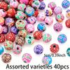 20/40/80 шт. Мягкие керамические бусины с радужным принтом Мягкие керамические бусины с принтом в случайном цвете Бусины россыпью DIY браслет ожерелье серьги брелок