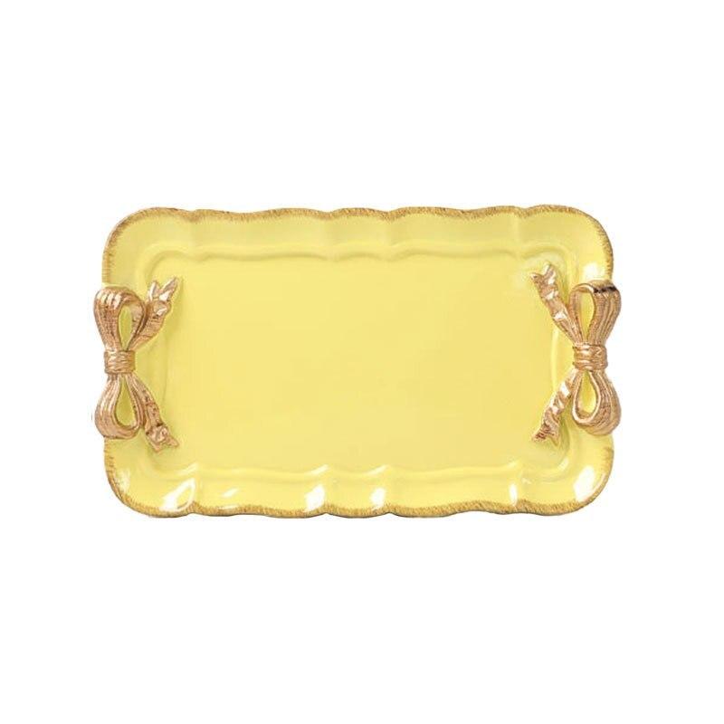 Поднос в скандинавском стиле с бантом, косметический поднос для фруктов, десертов, всякая всячина, тарелка для хранения торта, поднос для закусок, домашнее декоративное блюдо