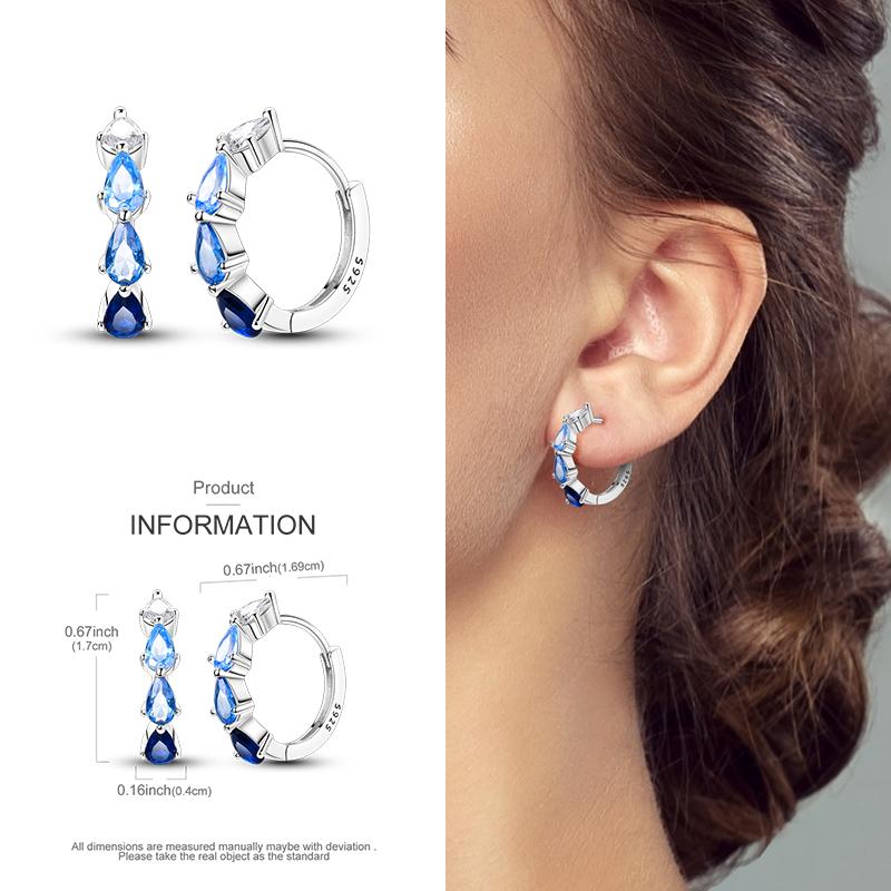 Серьги-кольца из серебра 925 пробы с разноцветными цирконами, паве, серьги-кольца для женщин, девушек, ювелирный подарок
