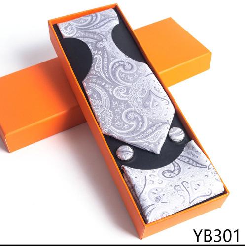 Мужской галстук с квадратной манжетой, подарочный набор в деловой повседневной оранжевой подарочной коробке