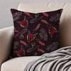 Dark style artistic illustration HHalloween Cushion Cover Pillowcase Antidustmite Invisible Zipper Short Plush Sofa Cushion