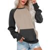 Womens Long Sleeve Sweatshirt Casual Round Neck Cute Pullover Tops Printing Lightweight Sweatshirt With Pocket