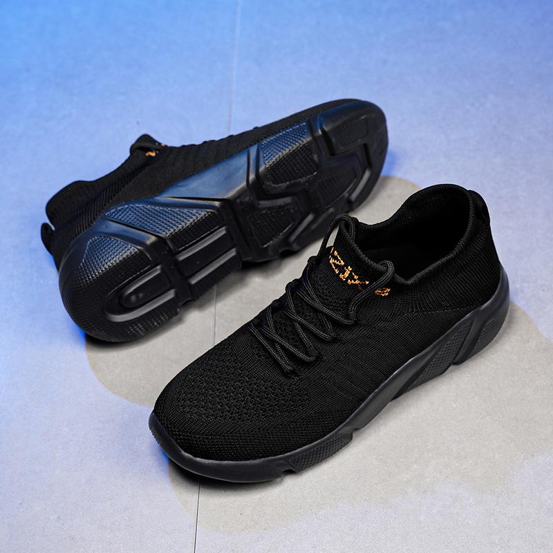 Men's Breathable Sneakers Running Shoes Men and Women Ultralight High Elastic Socks Shoes Tennis Sports Black Shoes