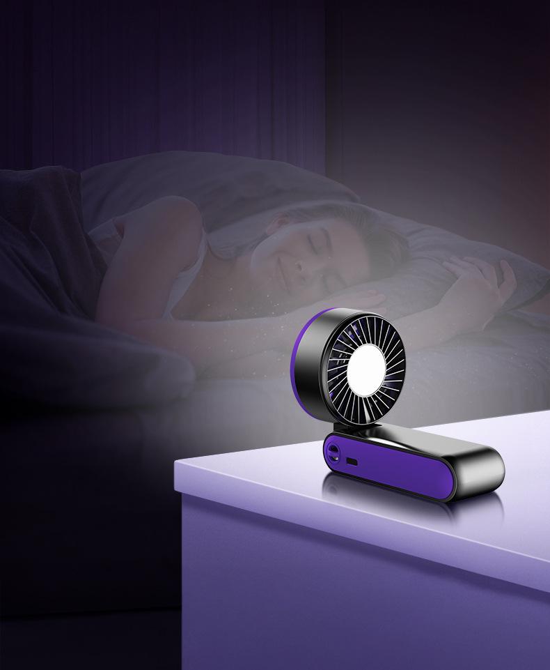 Upgraded Mini Portable Turbo Foldable Neck Fan with USB, Semiconductor Cooling & Digital Display