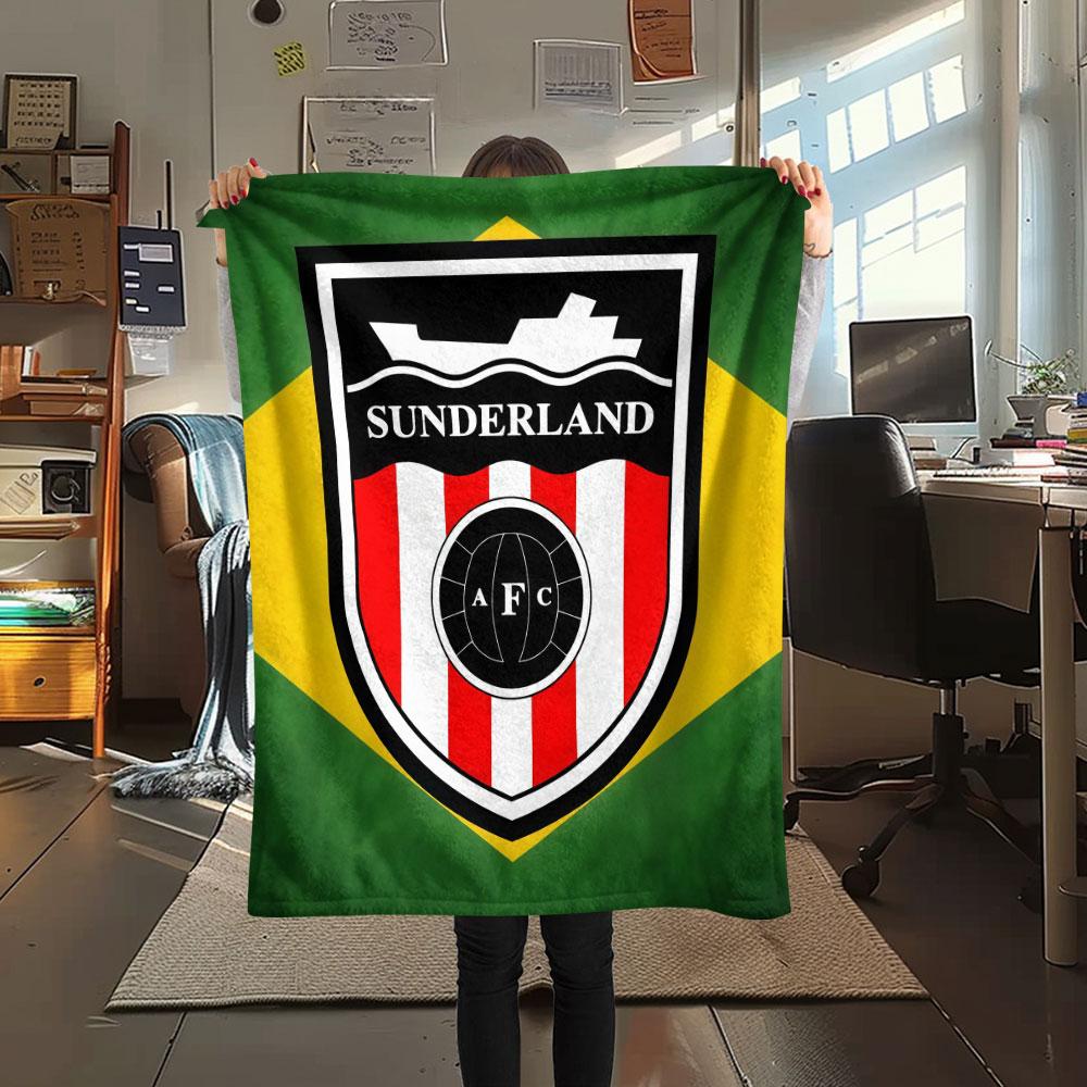 1PC Sunderland A.F Patterned Flannel Blanket Suitable For All Seasons for Home Decor Warmth and Comfort Gifts Holiday Present