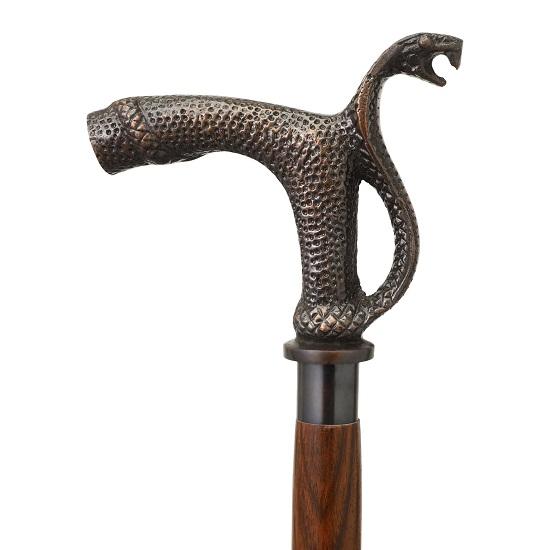 Wooden Walking Stick for Women and Men, Beautiful Antique Snake Shaped Walking Stick