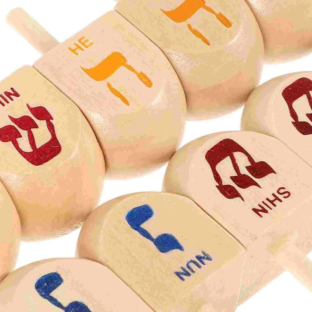 10Pcs Wooden Material Spinning Top Toy Children Gits Wooden Crafts Child Play