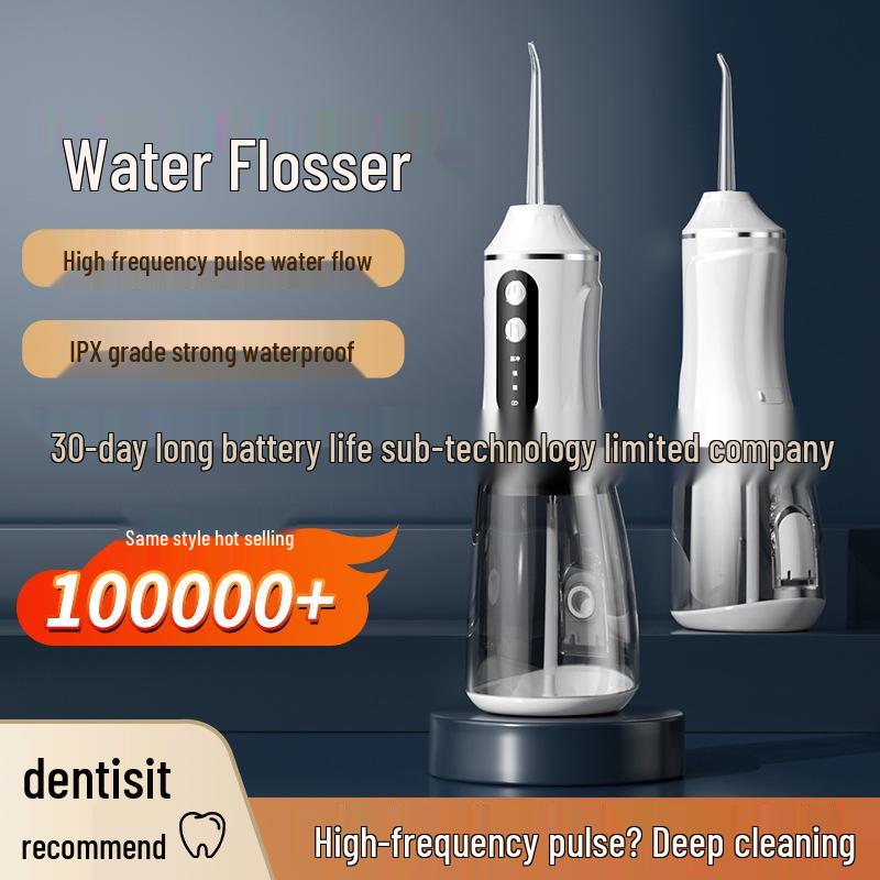 Portable Electric Water Flosser Oral Cleaner - Handheld Device for Removing Tartar and Cleaning Teeth