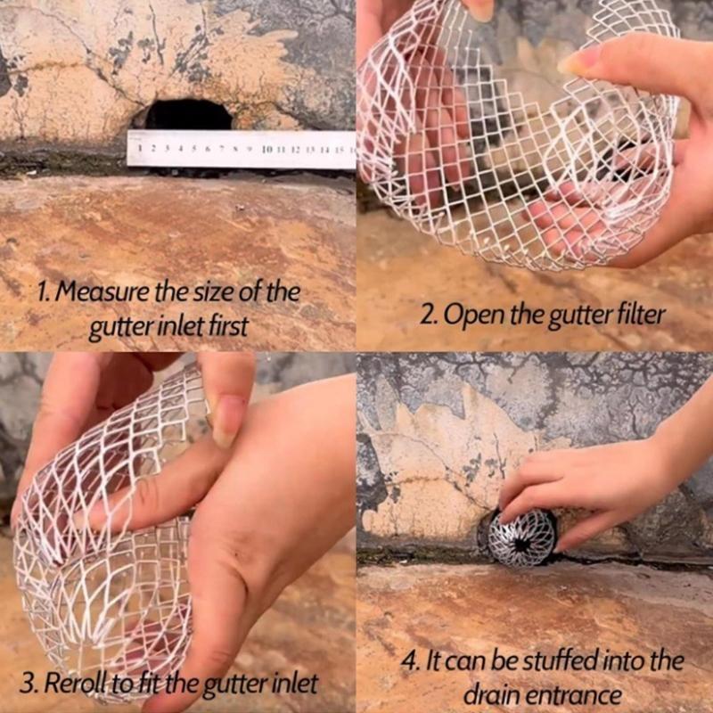 Metal Meshes Gutters Debris Mud Trap Guards Drain Pipe Cover Downpipe AntiLeaf Filter Screen Stretching Filter Caps