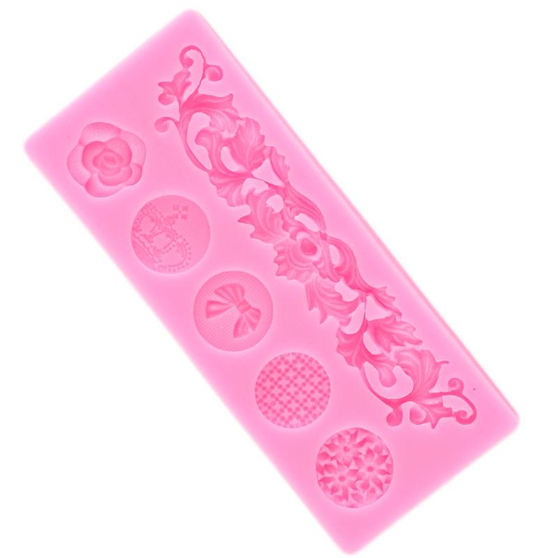 Винтажные завитушки, кружевные силиконовые формы, рельефная форма в стиле барокко, цветочная форма для торта, форма для помадки, сделай сам, формы для шоколадных конфет, инструменты для украшения торта