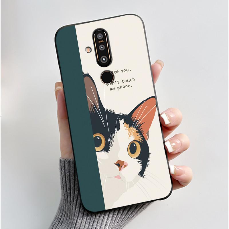 Casing For Nokia 8.1 Plus/Nokia X71 Aesthetic Luxury Cute Cool Boys Girls Soft silicone Phone Case Back Cover Black Matte Shell