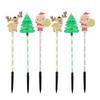 6PCS Movable Christmas Lights LED Waterproof Christmas Pathway Lights Santa Claus Ground Plug Lights For Porch Gardens Paths