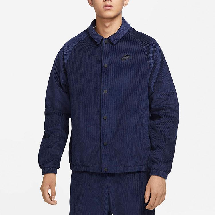 Nike Повседневная вельветовая куртка с логотипом Мужская верхняя одежда Темно-синий DO2323-410