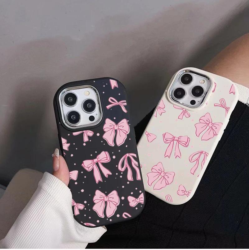 Чехол для Realme C63 C61 C67 C51 C53 C55 C21Y C25Y C20 C35 C12 5i 6i 8 9 11 12 13 Pro Plus GT3, милый розовый бантик в стиле Y2K