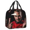 Custom Jul French Rapper Hip Hop Portable Lunch Boxes Women Waterproof Thermal Cooler Food Insulated Lunch Bag Office Work
