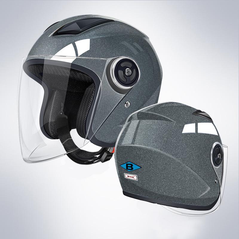 3C Certified Electric Bike & Motorcycle Helmet with Double Windshield - All-Season, Warm Safety Half Helmet